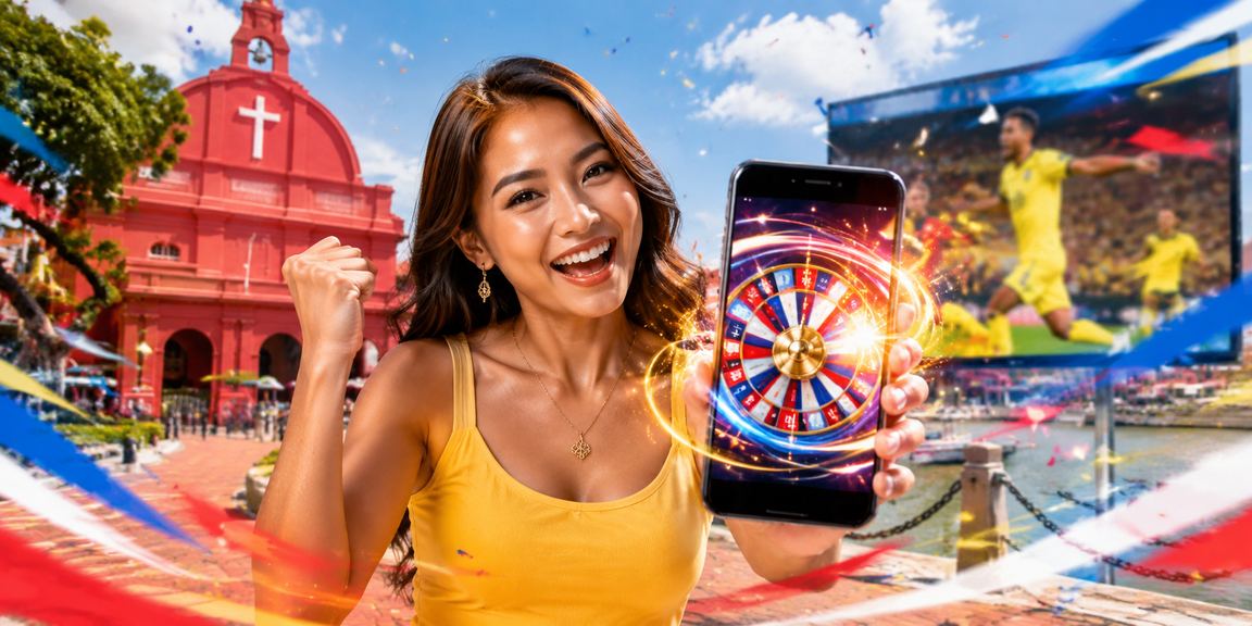 Meja roulette bergaya Melayu di Melaka dengan pencahayaan suasana kasino
